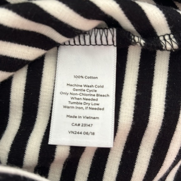Talbots Women’sBlack And Cream Striped Tunic Size Large NWOT - Picture 8 of 9